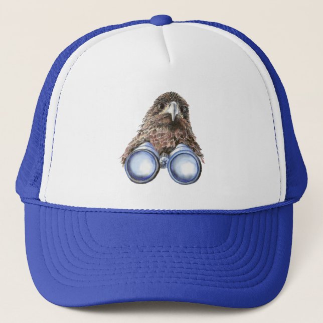 Gorra De Camionero Acuarela Birdwatcher Bird observando la diversión  (Anverso)