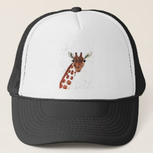 Gorra De Camionero Acuarela Cute Giraffe animal Safari Junte Arte