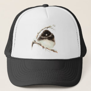 Gorra De Camionero Acuarela Cute Pequeño Ave Fluffy Junco