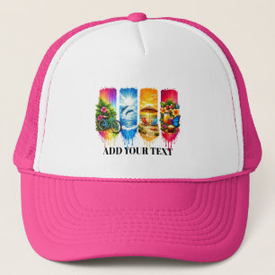 Gorra De Camionero Acuarela de playa de verano elegante personalizada