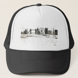 Gorra De Camionero acuarela del horizonte de Londres