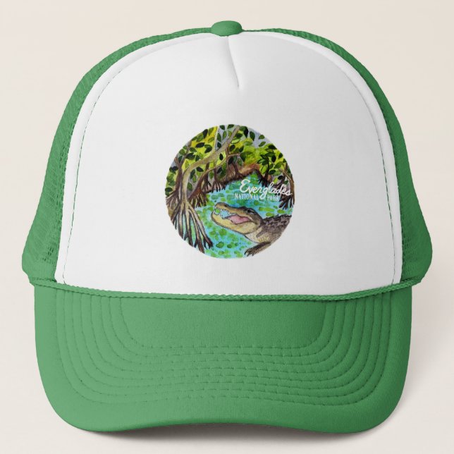 Gorra De Camionero Acuarela del Parque Nacional Everglades (Anverso)