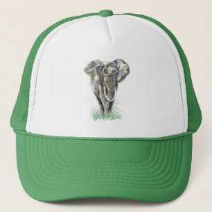 Gorra De Camionero Acuarela Elefante Africano Naturaleza animal