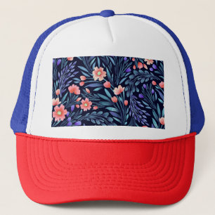 Gorra De Camionero acuarela floral, patrón ininterrumpido, diseño de