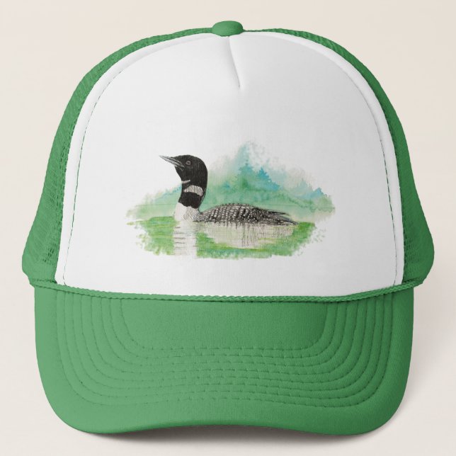 Gorra De Camionero Acuarela Frecuente Lojo Ave Naturaleza natural (Anverso)
