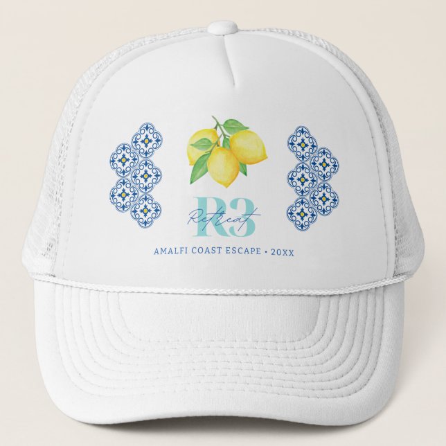 Gorra De Camionero Acuarela Lemon Mediterranean Tile (Anverso)