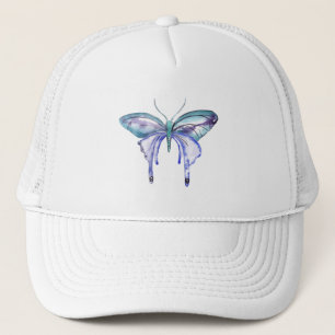 Gorra De Camionero acuarela marrón azul morado