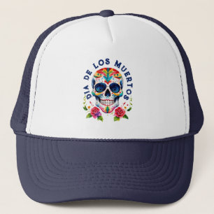 Gorra De Camionero Acuarela Retro Azúcar Skull
