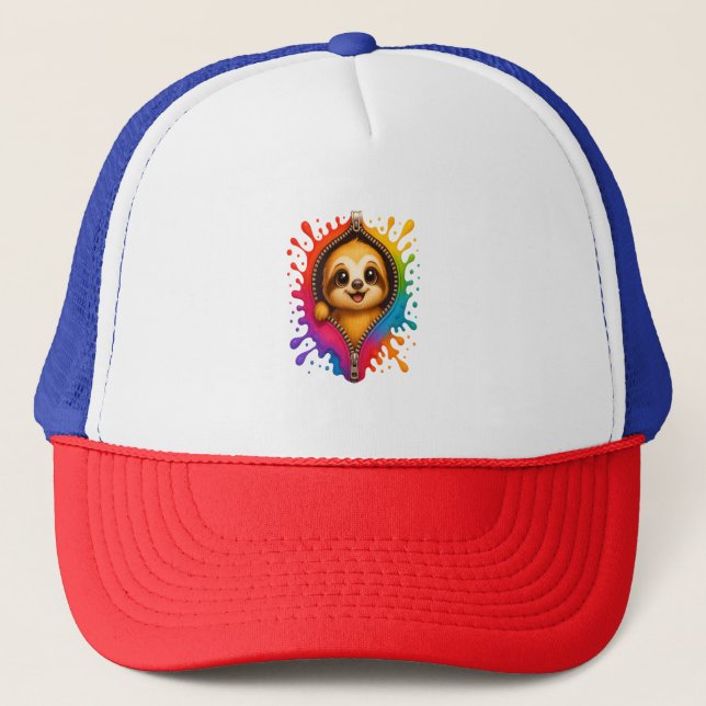 Gorra De Camionero Acuarela Sloth (Anverso)