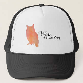 Gorra De Camionero Acuarela tipográfica sabia como un búho