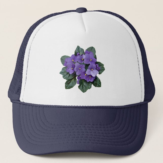 Gorra De Camionero Acuarela Violeta Africana Arte de la Casa (Anverso)