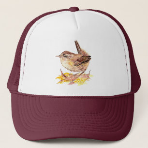 Gorra De Camionero Acuarela Wren Bird Naturaleza Animal 