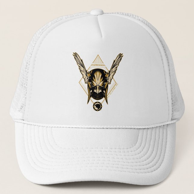Gorra De Camionero Adam negro | Gráfico de cascos de Hawkman (Anverso)