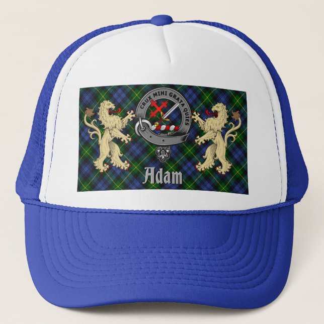 Gorra De Camionero Adam Scottish Clan Badge & Tartán (Anverso)