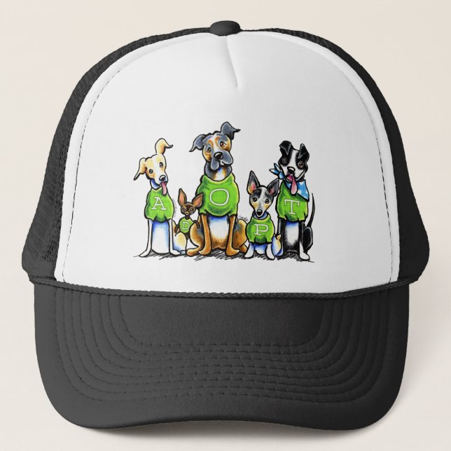 Gorra De Camionero Adoptar a perros de refugio Green Tees (Anverso)