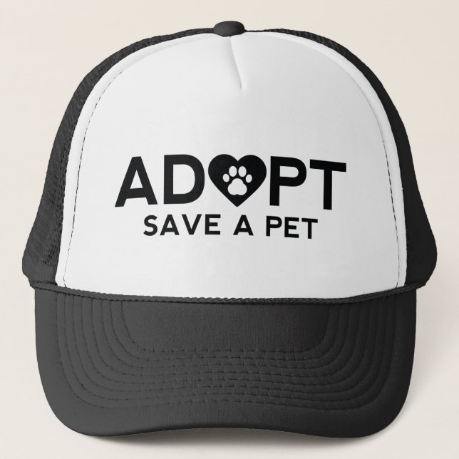 Gorra De Camionero Adoptar Guardar un Mascota (Anverso)