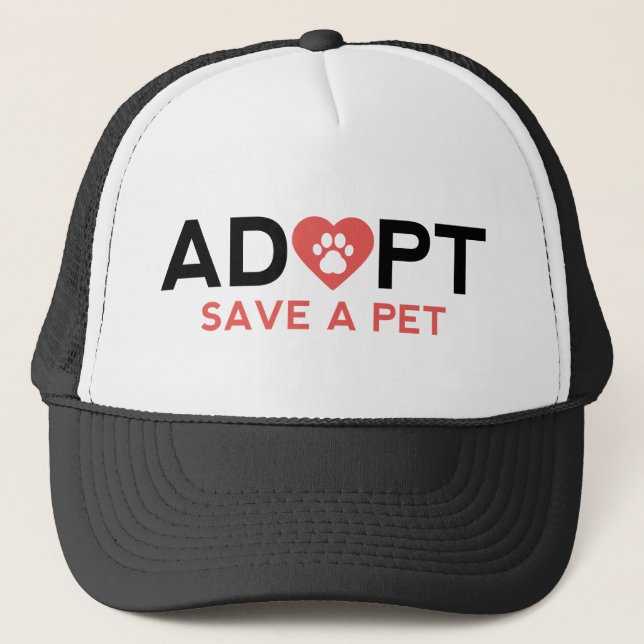 Gorra De Camionero Adoptar Guardar un Mascota (Anverso)