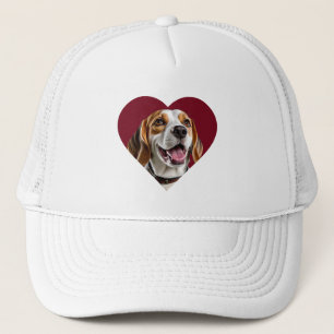 Gorra De Camionero Adorable Beagle in Heart Shape Design