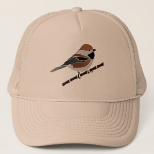 Gorra De Camionero Adorable Boreal Chickadee Bird Cartoon