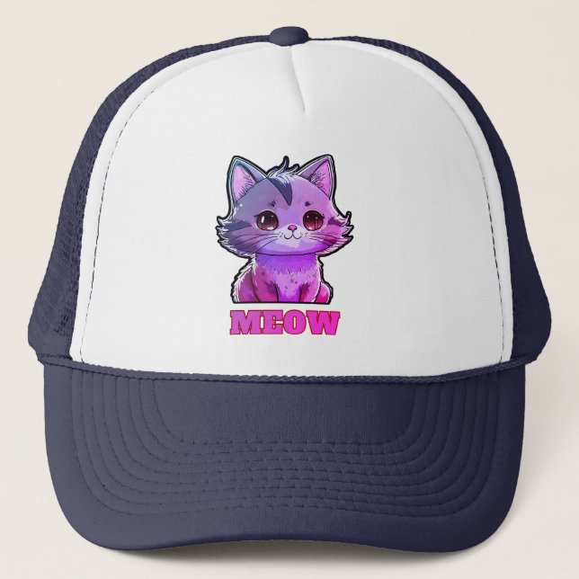Gorra De Camionero Adorable Cute Meow (Anverso)