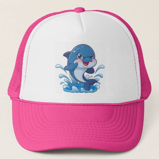 Gorra De Camionero "Adorable Personalizado delfín aplasta en alegría" (Anverso)
