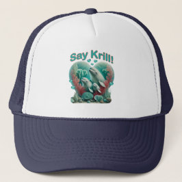 Gorra De Camionero Adorable retrato "Say Krill" de la familia de ball