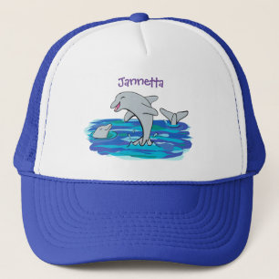 Gorra De Camionero Adorables delfines felices ilustracion personaliza