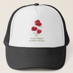 Gorra De Camionero Adormidera roja para plantar una cita Inspiradora