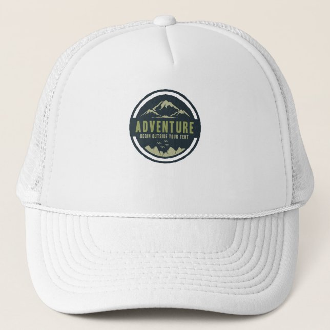 Gorra De Camionero Adventure Begin fuera de tu tienda (Anverso)