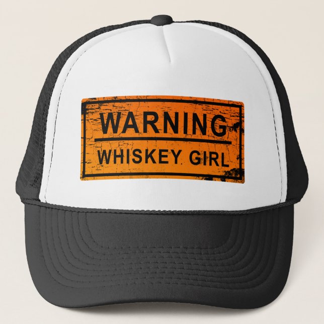 Gorra De Camionero Advertencia - chica del whisky (Anverso)