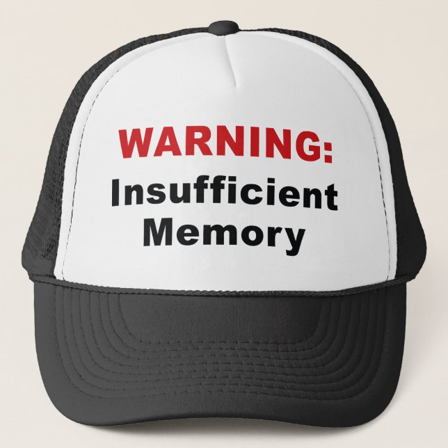 Gorra De Camionero ADVERTENCIA: Memoria insuficiente (Anverso)