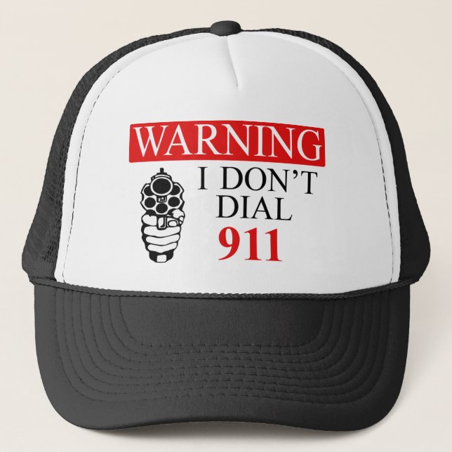 Gorra De Camionero Advertencia: No hago marco 911 (Anverso)
