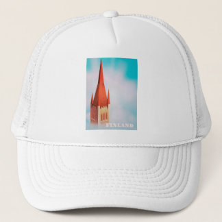 Gorra De Camionero Afiche de viaje de la iglesia de Finlandia