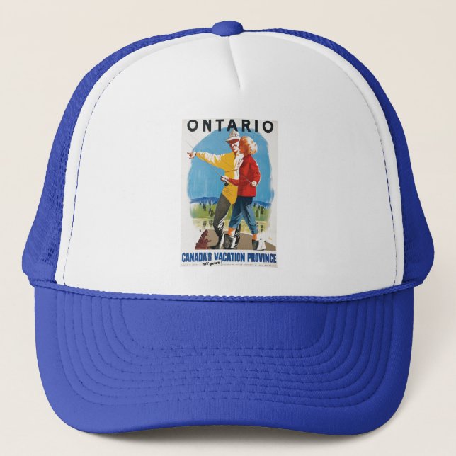 Gorra De Camionero Afiche de viaje de Retro Ontario (Anverso)
