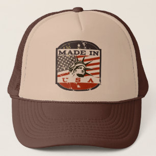 Gorra De Camionero Afiche de viaje del logo americano