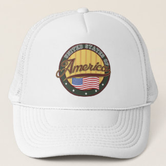 Gorra De Camionero Afiche de viaje del logo americano