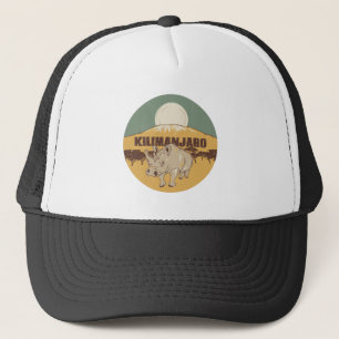 Gorra De Camionero Afiche de viaje del Monte Kilimanjaro