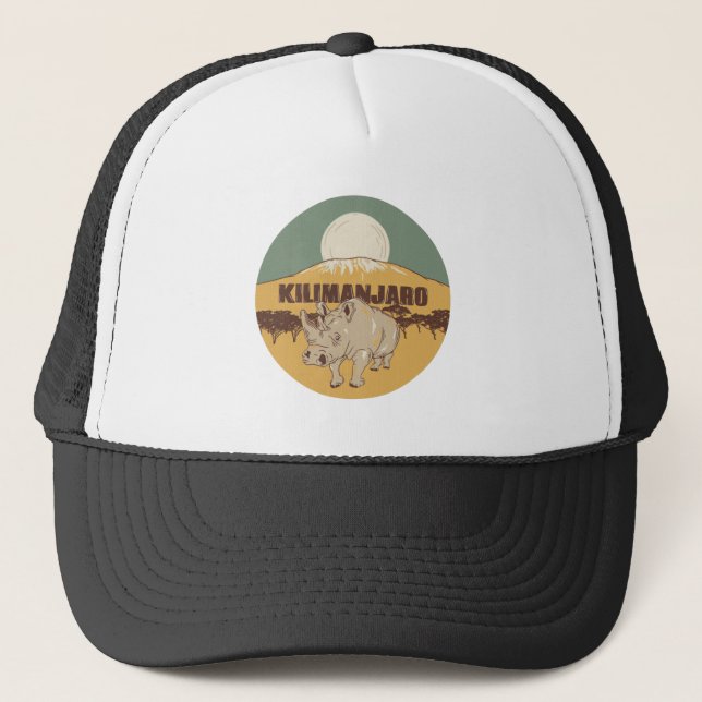 Gorra De Camionero Afiche de viaje del Monte Kilimanjaro (Anverso)