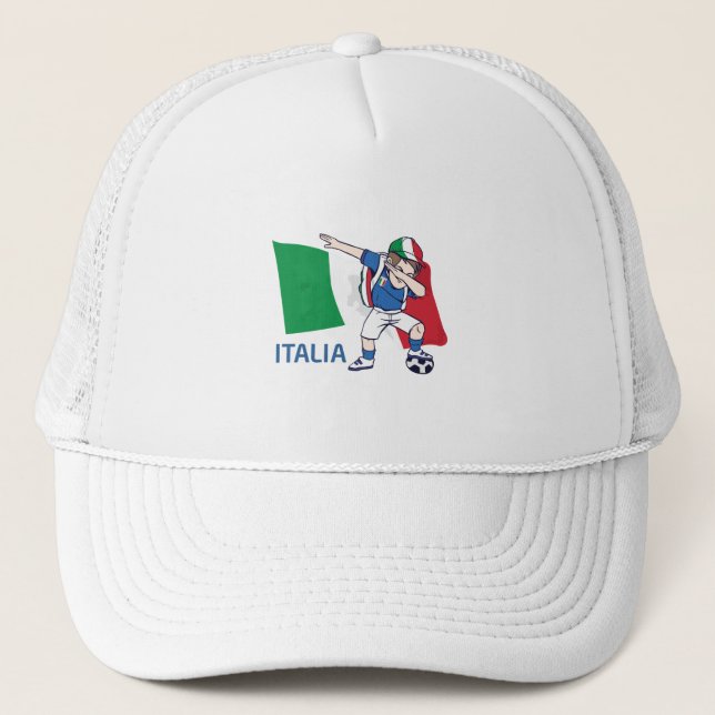 Gorra De Camionero Aficionado de fútbol de Italia niño dabbing (Anverso)