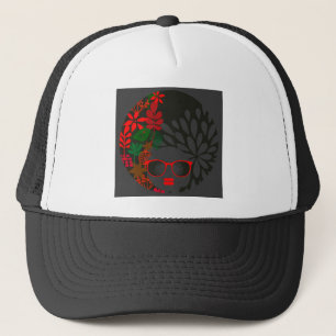 Gorra De Camionero Afro Diva Rojo Verde Pizarra Negro