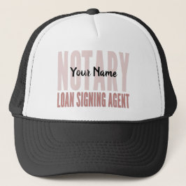 Gorra De Camionero Agente de firma de préstamos notariales Red Font P