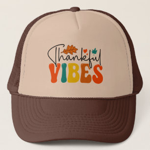 Gorra De Camionero Agradecimientos a Vibes caen en otoño Acción de Gr