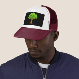 Gorra De Camionero Agregar texto con imagen de árbol verde impresa en