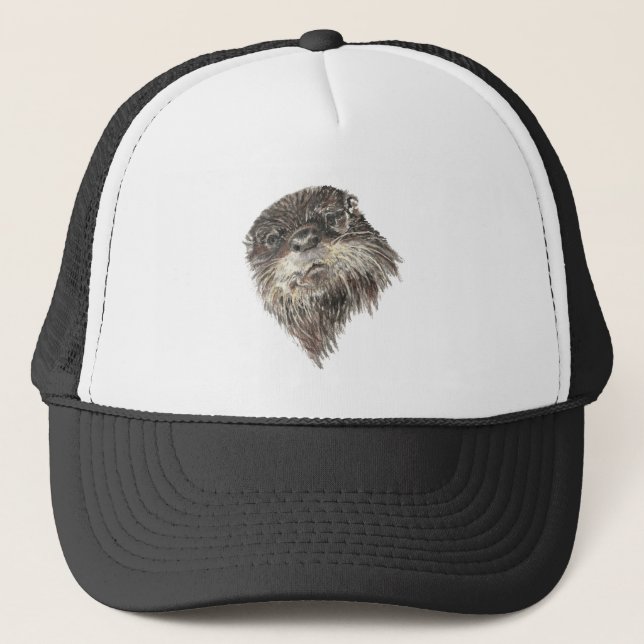 Gorra De Camionero Agua Otter Animal Wildlife Nature Art (Anverso)