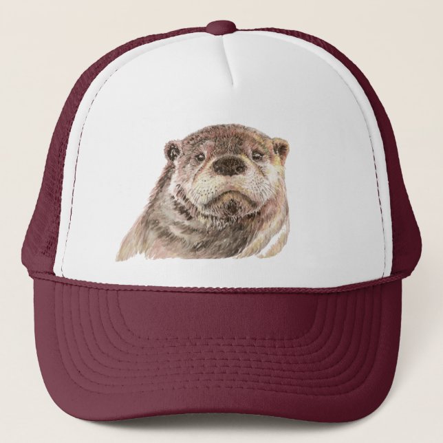 Gorra De Camionero Agua Otter Animal Wildlife Nature Art (Anverso)