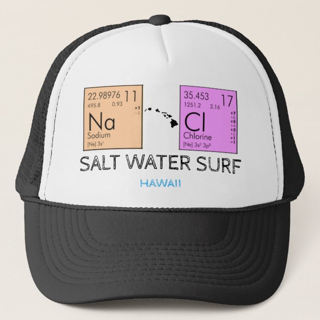 Gorra De Camionero AGUA SALADA NaCL SURF (Anverso)