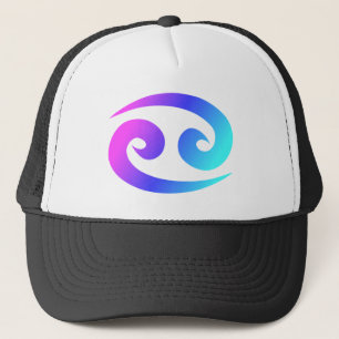 Gorra De Camionero Aguamarina azul magenta del Rótulo del zodiaco de