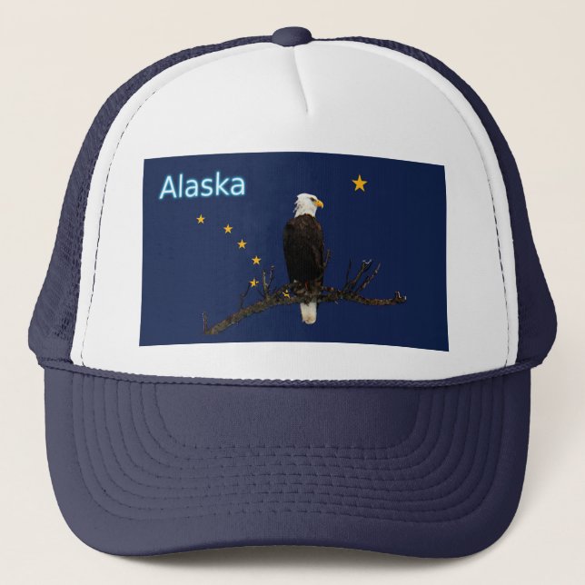 Gorra De Camionero Águila Alaska Y Bandera (Anverso)