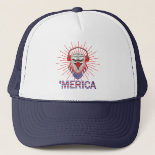 Gorra De Camionero Águila Americana Con Auriculares