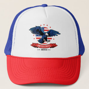 Gorra De Camionero Águila americana con colores de bandera Estrellas